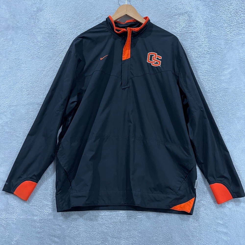 Nike Oregon State Beavers Sideline Coach 1/4 Zip Jacket Mens Large OSU‎